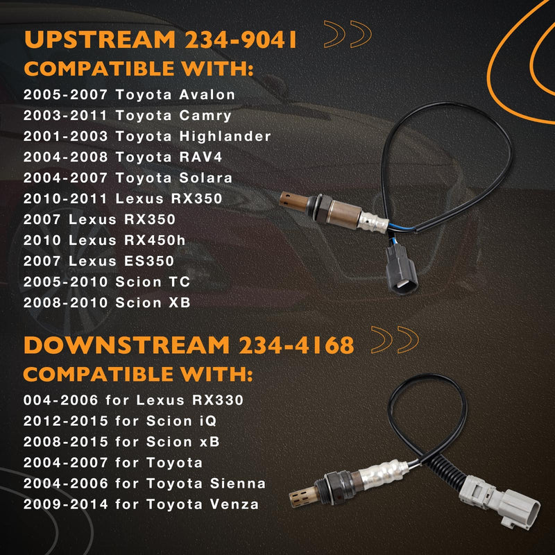Upstream Downstream O2 Oxygen Sensor for Toyota 03 06 Camry RAV4 2.4L L4 2 Pcs