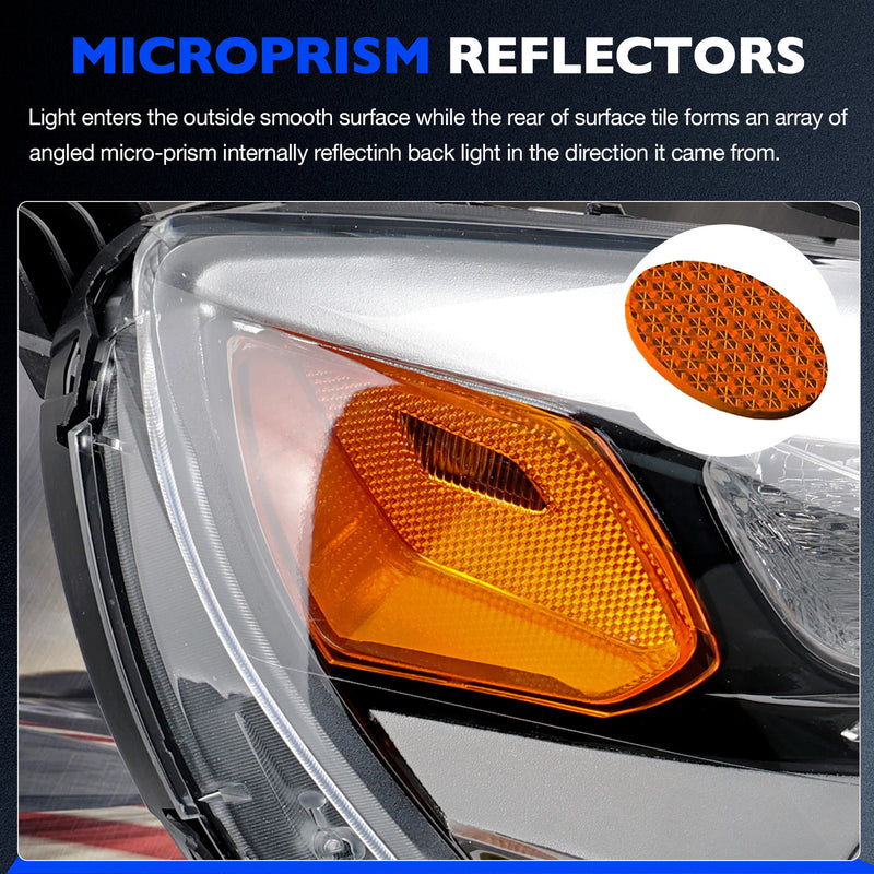 Halogen Chrome Headlight Assy Front Right Passenger Side for Chevy Equinox 16 17