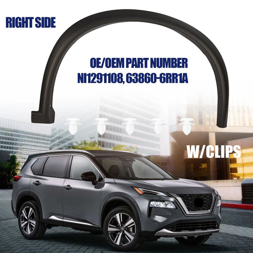 DURAFORCE Fender Flare Molding Trim Front Right Passenger Side for Nissan Rogue 2021-2023