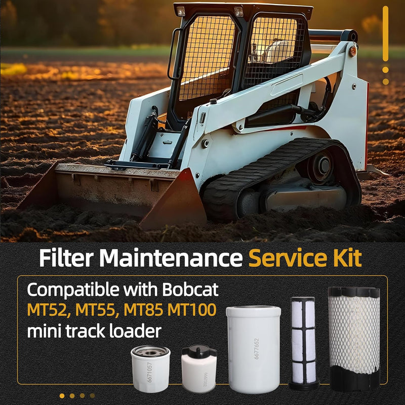 Fuel Oil Air Filter Kit For Bobcat Mini Track Loader MT52 MT55 MT85 MT100 5X