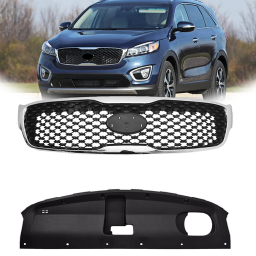 DURAFORCE For 2016-2018 Kia Sorento Front Upper Grille Radiator Sight Cover Set 86360C6000