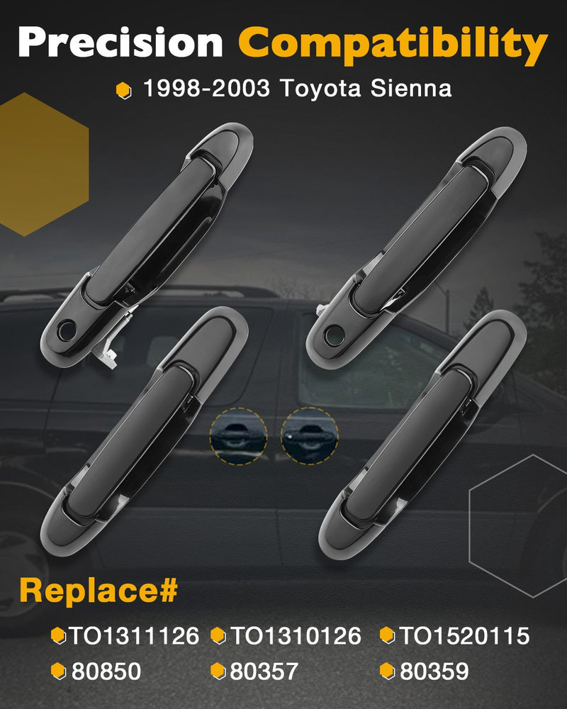 Exterior Interior Rear Tailgate Door Handle Kit for Toyota Sienna 1998 2003