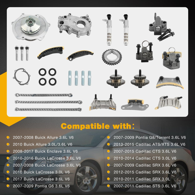 90753 Timing Chain Water Pump Kit for Chevy Colorado Camaro GMC Acadia 2007 2015