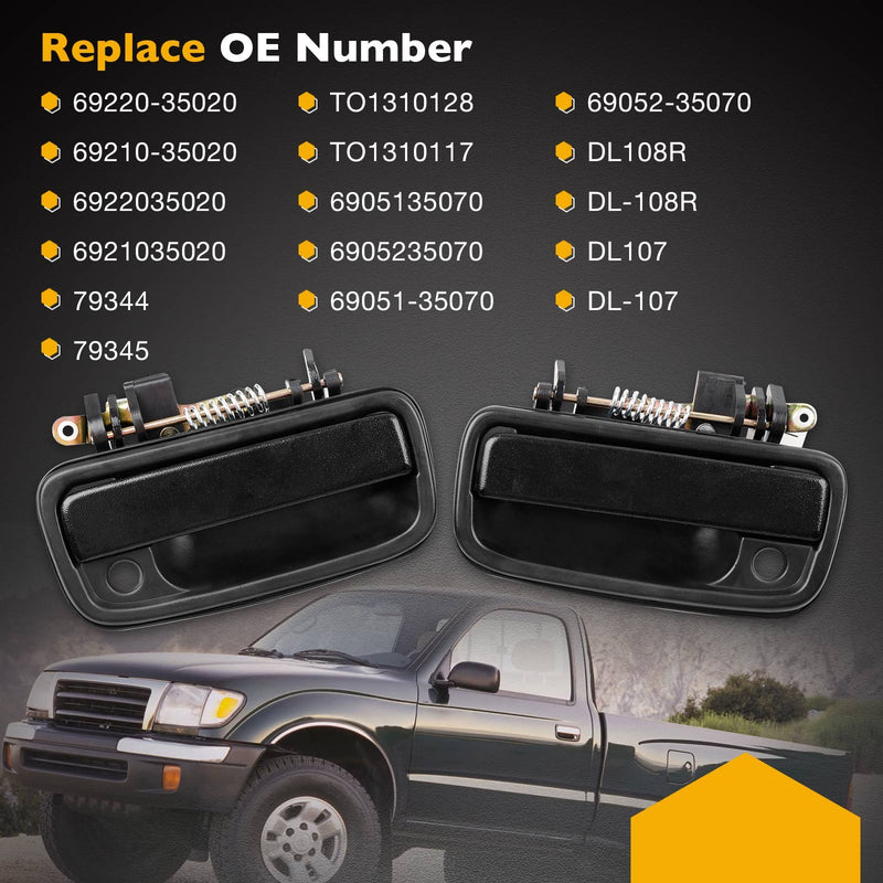Exterior Door Handles with Lock Cylinders and Key for Toyota Tacoma 1995 2004 2X