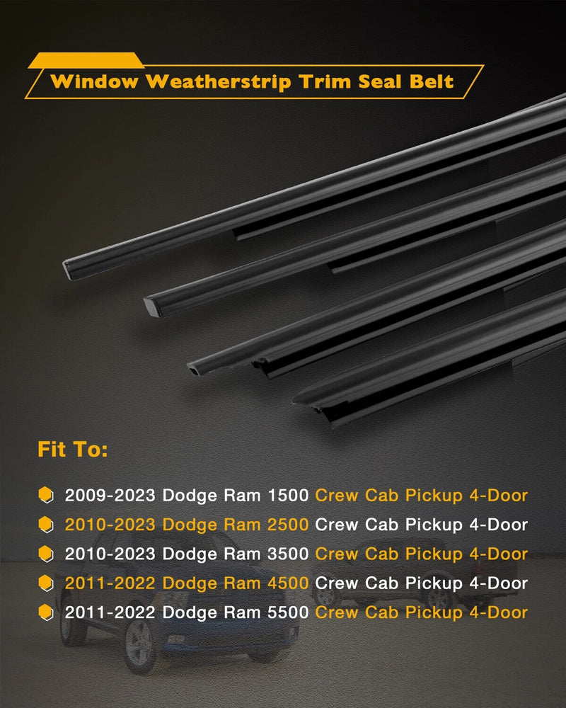 Weatherstrip Window Moulding Trim Seal Belt for Dodge Ram 1500 2500 3500 09 23