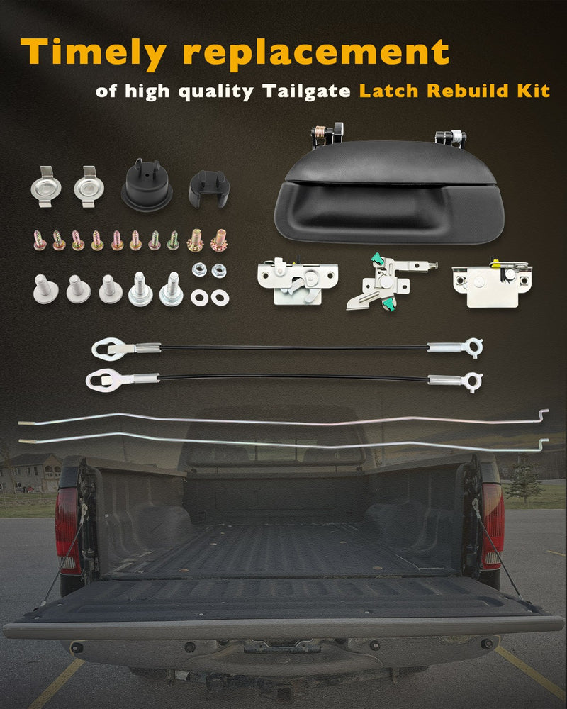 Complete Tailgate Handle Bezel Lock Set for Ford F150 F250 F350 SuperDuty 97 07