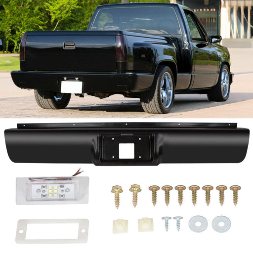 DURAFORCE Rear Bumper Roll Pan with License Plate for Chevy GMC C K1500 2500 3500 1988 1998