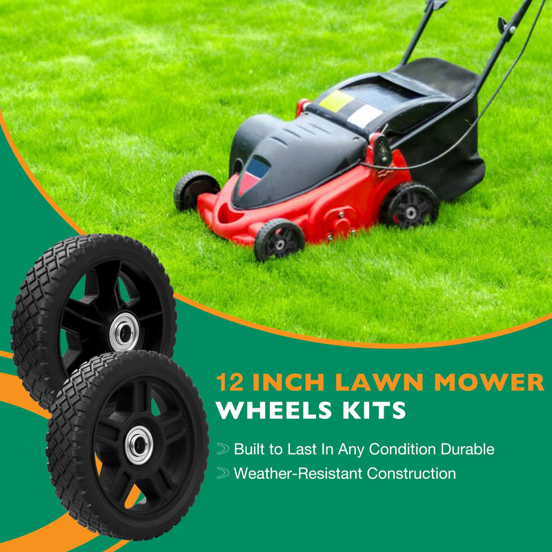 12 Inch Lawn Mower Wheel for Craftsman Generator Garden Tiller 2 Pack