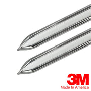 DURAFORCE Vintage Style 5 8 Inch White Chrome Side Body Trim Molding Formed Pointed Ends