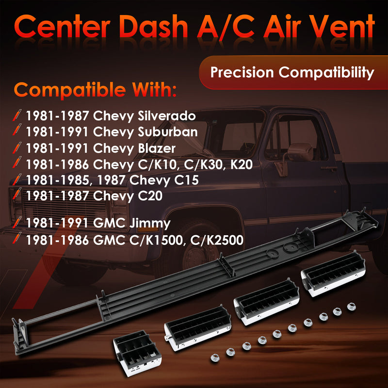 Center Dash AC Air Vent Trim Plate for Chevy Silverado GMC C K 1500 2500 81-91