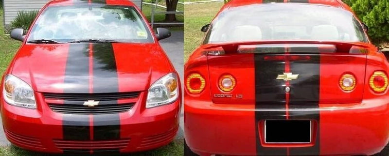DURAFORCE 8 Inch Vinyl Rally Stripes Racing Stripe Hood Trunk Roof for Chevy Cobalt