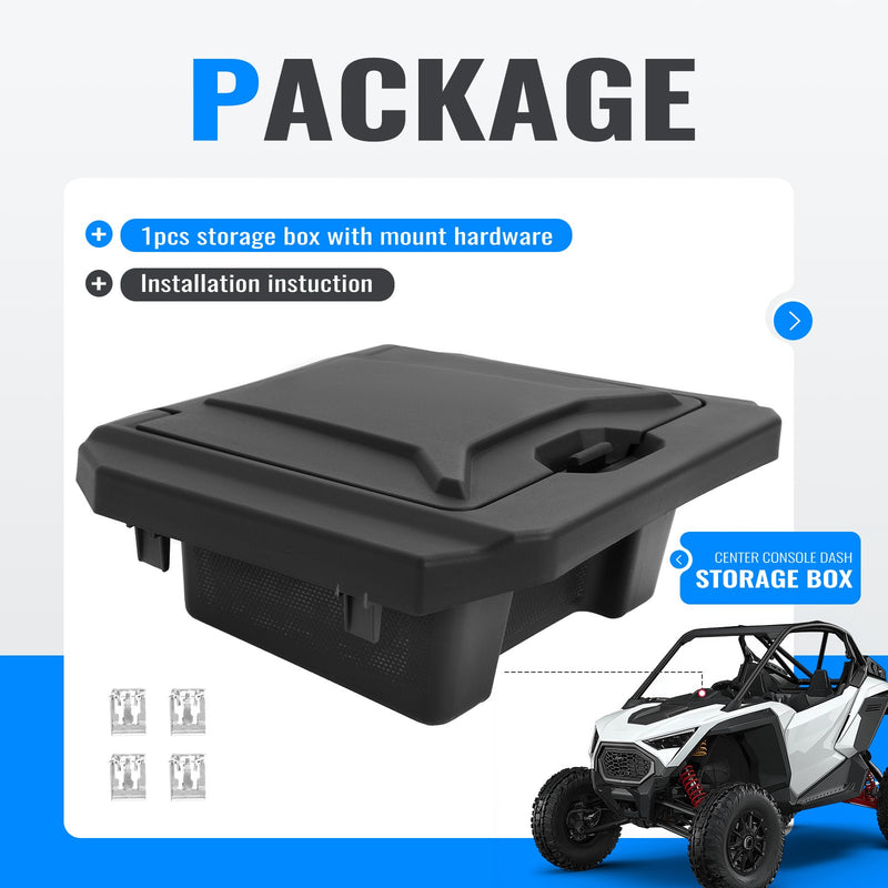 Center Console Dash Storage Box for 2020-2024 Polaris RZR PRO XP Turbo R Pro R