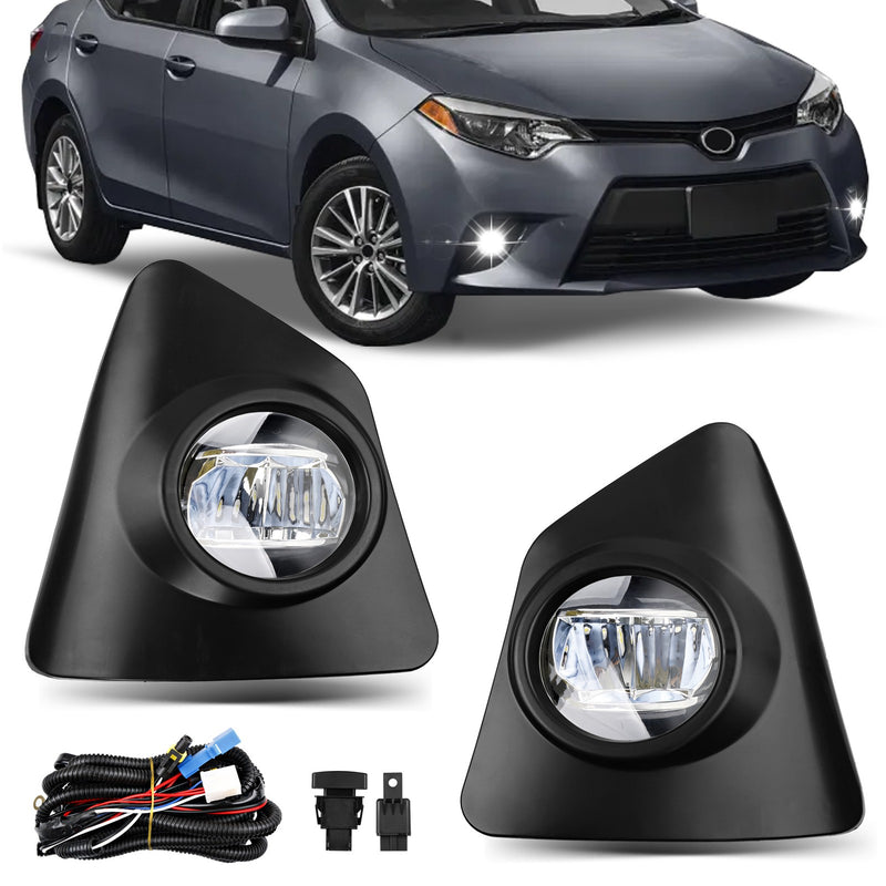 Bumper Fog Lights w/ Switch Wiring Lamp for 2014 2015 2016 Toyota Corolla S Pair