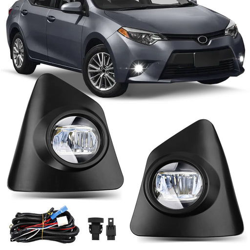 DURAFORCE Bumper Fog Lights w/ Switch Wiring Lamp for 2014 2015 2016 Toyota Corolla S Pair