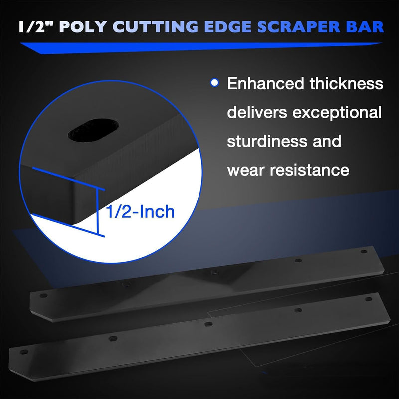 M75679 1/2 Poly Cutting Edge Scraper Bar for John Deere 54 Snow Plow 2 Pack