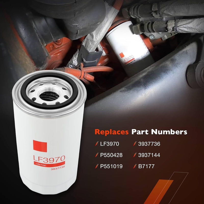 LF3970 Oil Filter For Fleetguard Cummins ISB QSB 5.9L 6.7L Diesel Engine 4 Pack