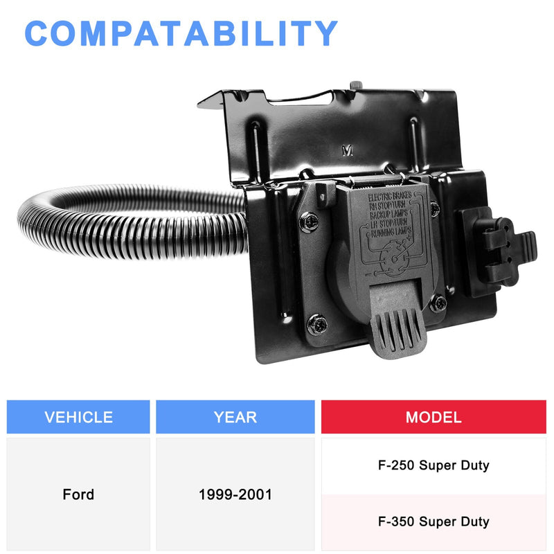 4 And 7 Pin Tow Trailer Hitch Wiring Plug For Ford F 250 F 350 1999 To 2001
