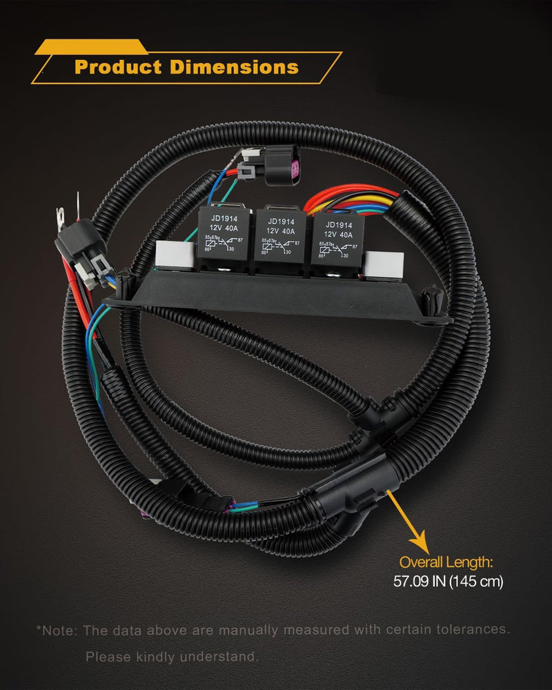 Electric Fan Dual Speed Control Wiring Harness for Chevy Silverado Sierra 99 07