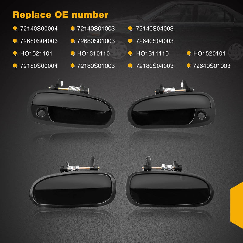 Front Rear Exterior Door Handle Set LH RH For Honda Civic 96 00 4 Piece