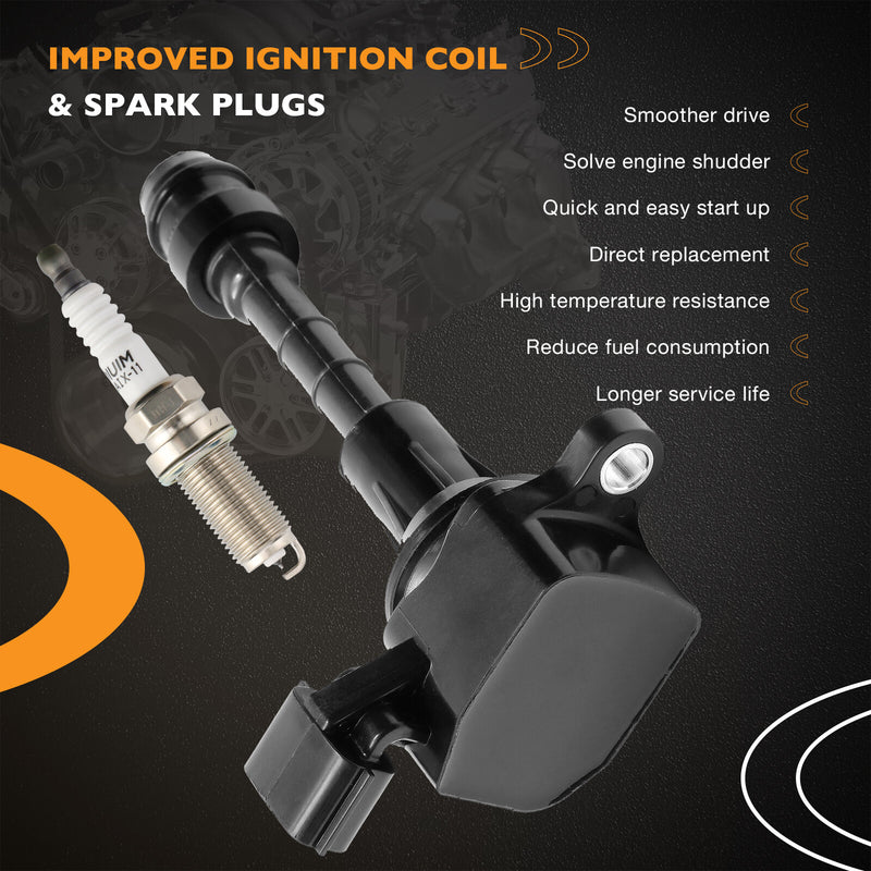 UF401 Ignition Coil Spark Plug Pack for Nissan Altima Maxima Infiniti G35 6X