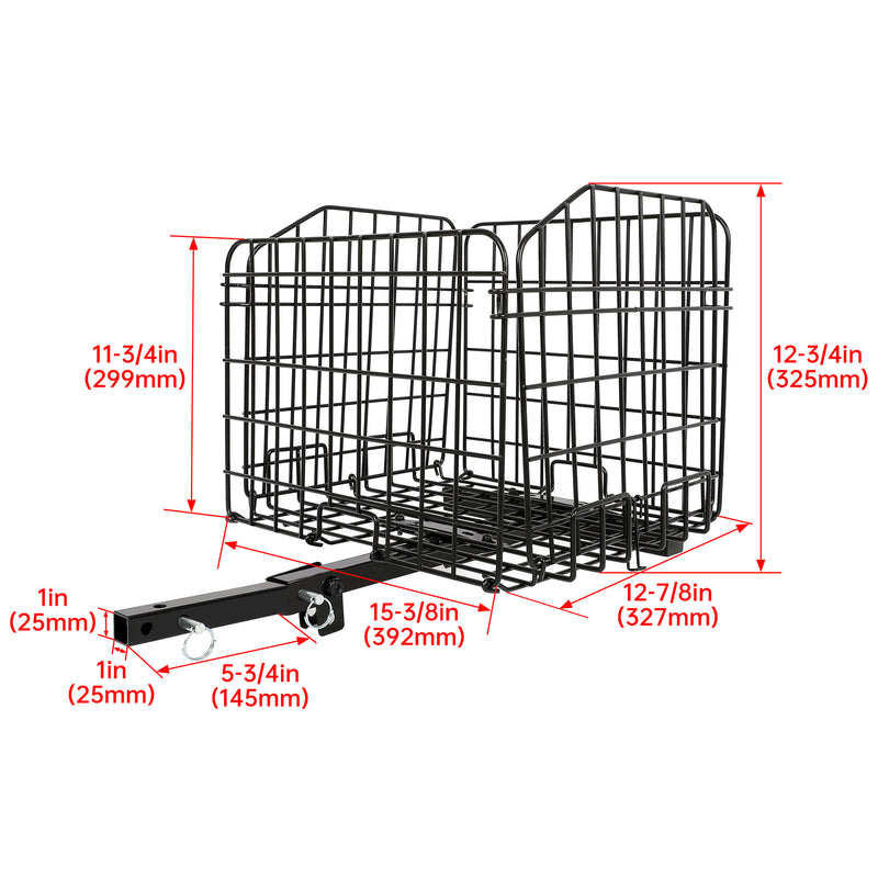 Folding Rear Basket Accessory for Most Mobility Scooters Sturdy Steel Black
