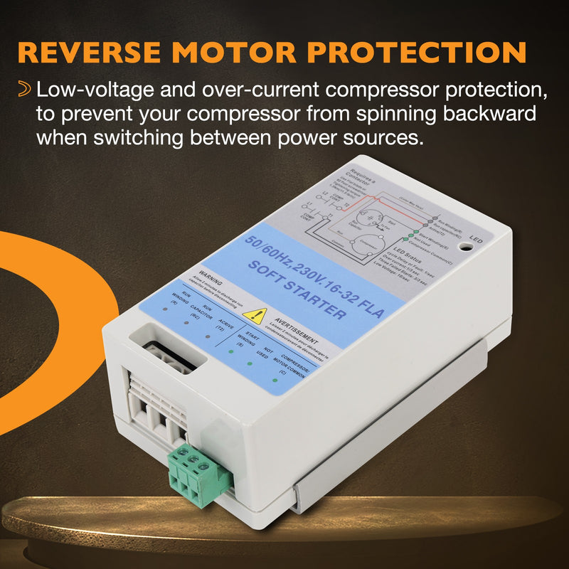 16 32A AC Soft Starter with Reverse Motor Protection for 4 7 Ton Install Kit