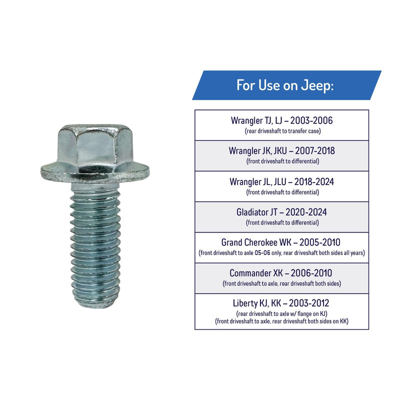 Driveshaft Bolts for Jeep Wrangler Gladiator Grand Cherokee Commander Liberty
