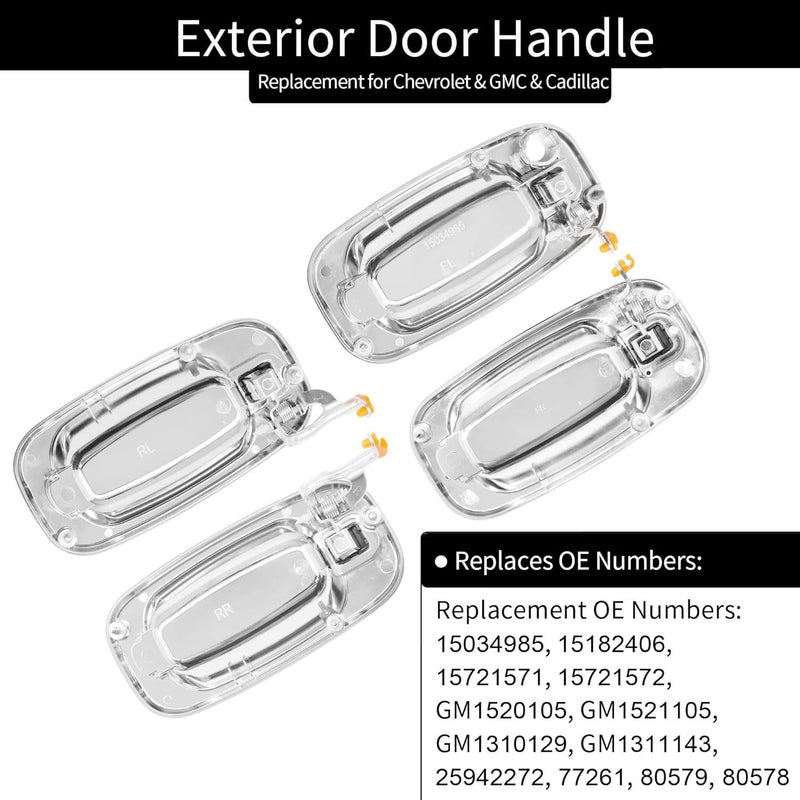 15182406 Door Handle For Chevy GMC Cadillac 1999 2007 Silverado Sierra 4 Pieces