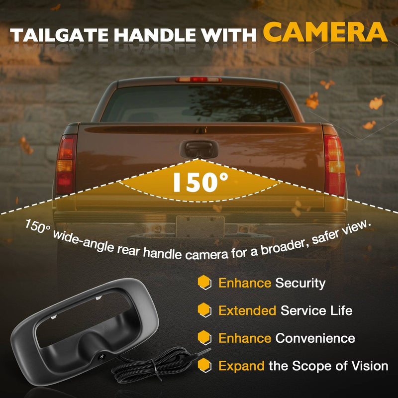Upgrade Metal Tailgate Handle Backup Camera for Chevy Silverado GMC Sierra 1999 2007