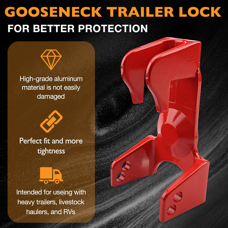 Gooseneck Trailer Hitch Lock for RV Heavy Duty Trailers 2 Key Red