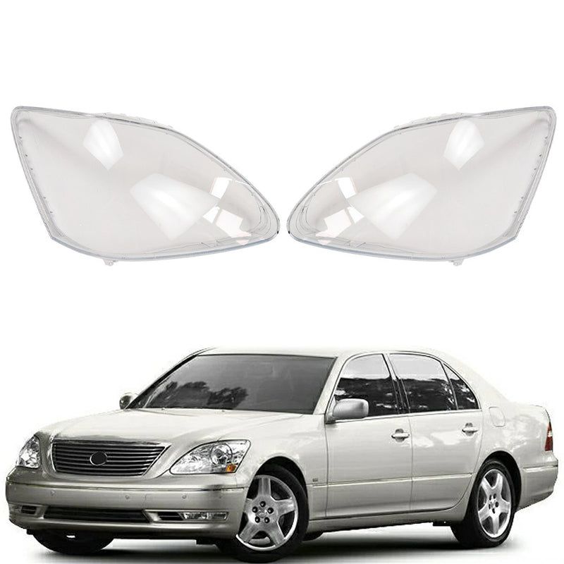 Front Headlight Lens Headlamp Cover Left Right Pair for Lexus LS430 2004 06