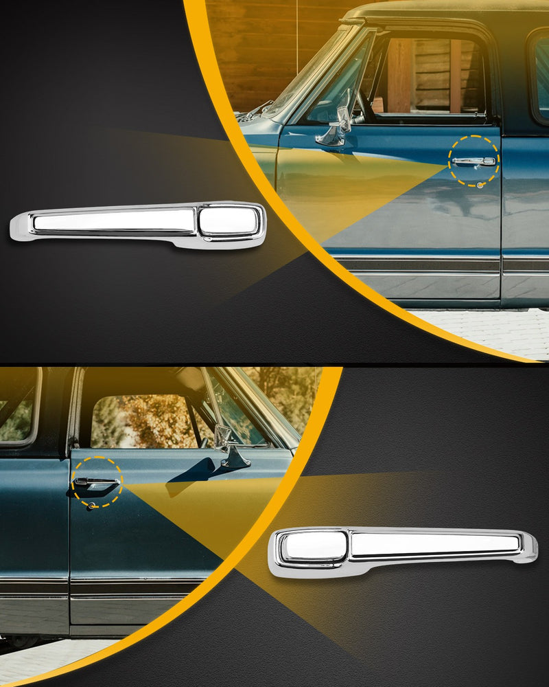 Exterior Chrome Door Handles Set for Chevy C10 C20 C30 GMC K1500 Pickup 67 72
