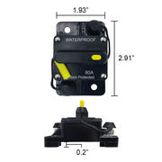 DURAFORCE 80A Circuit Breaker with Reset Waterproof for Auto Trailer Truck RV Marine Audio