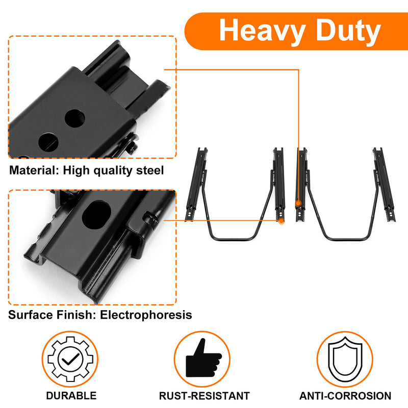 2pcs Universal Dual Lock Seat Sliders Rails Bracket Track Assembly Adjustable