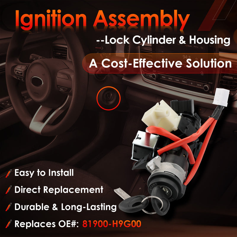 Ignition Lock Cylinder Switch & Cylinder Housing with Keys for Kia Rio 2021 2023