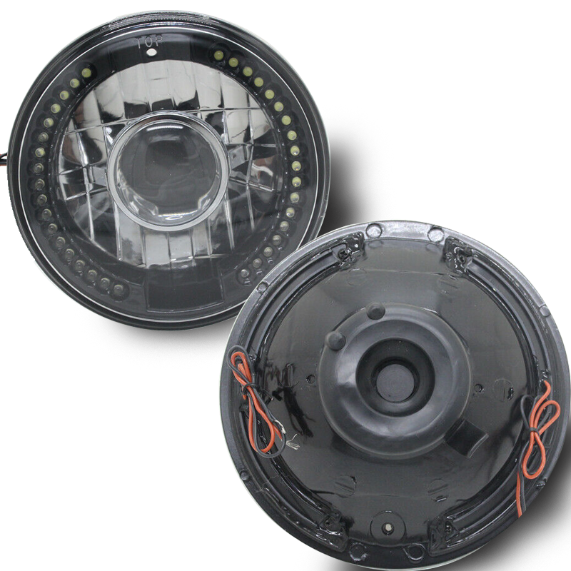 DURAFORCE 2Pcs 7" inch Round LED Headlights White Halo For Mazda Miata MX-5 MX5 1990-1997