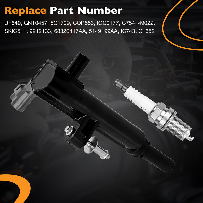 UF640 Ignition Coils Spark Plug Pack Wire for Dodge Durango Jeep Liberty 3 Piece