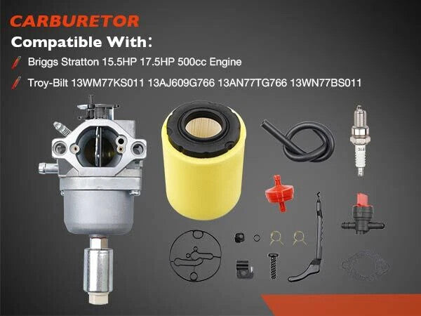13wm77ks011 Carburetor for Troy Bilt Pony 42 Inch 15.5 HP Briggs Stratton