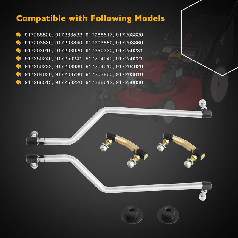 Adjustable LH RH Steering Drag Link With Gear Caps For Craftsman Husqvarna AYP
