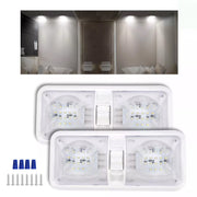DURAFORCE For RV Camper Trailer Set Of Plastic 12V LED Ceiling Fixture Double Dome Light