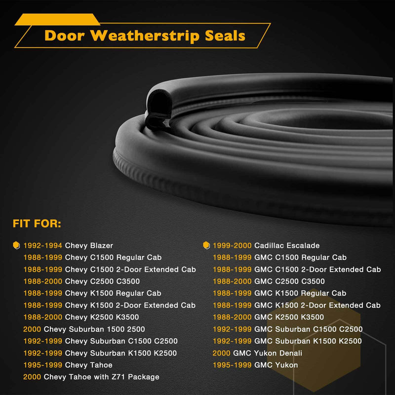 Rubber Door Weatherstrip Seals Set For Chevy GMC Suburban C/K 1500 2500 3500 2X
