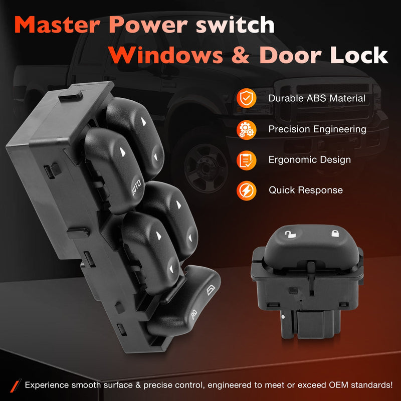 Master Power Window Door Lock Switch for Ford 2002 2005 F250 Excursion Explorer