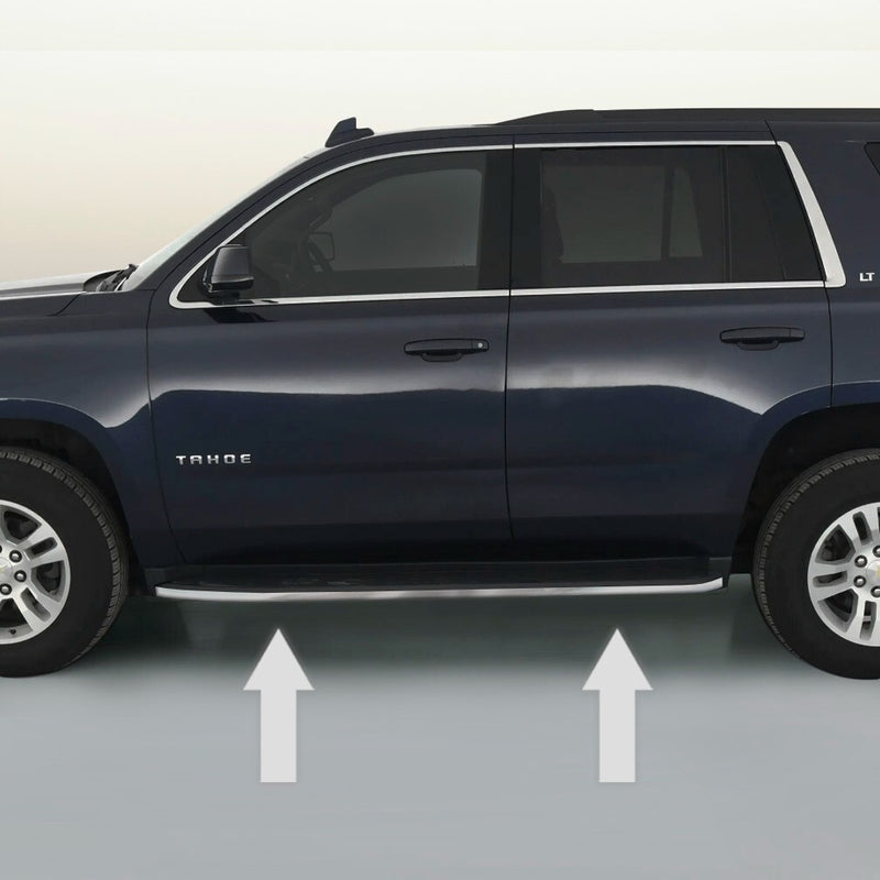 Chrome Running Board Trim Molding Package for 2015 2020 Chevy Tahoe Suburban