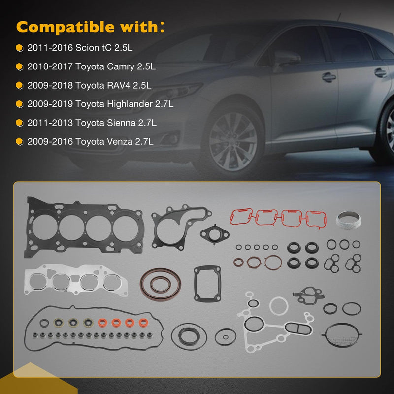 HS26562PT Head Gasket Set for Toyota Camry Highlander Scion RAV4 09 19 2.5L 2.7L