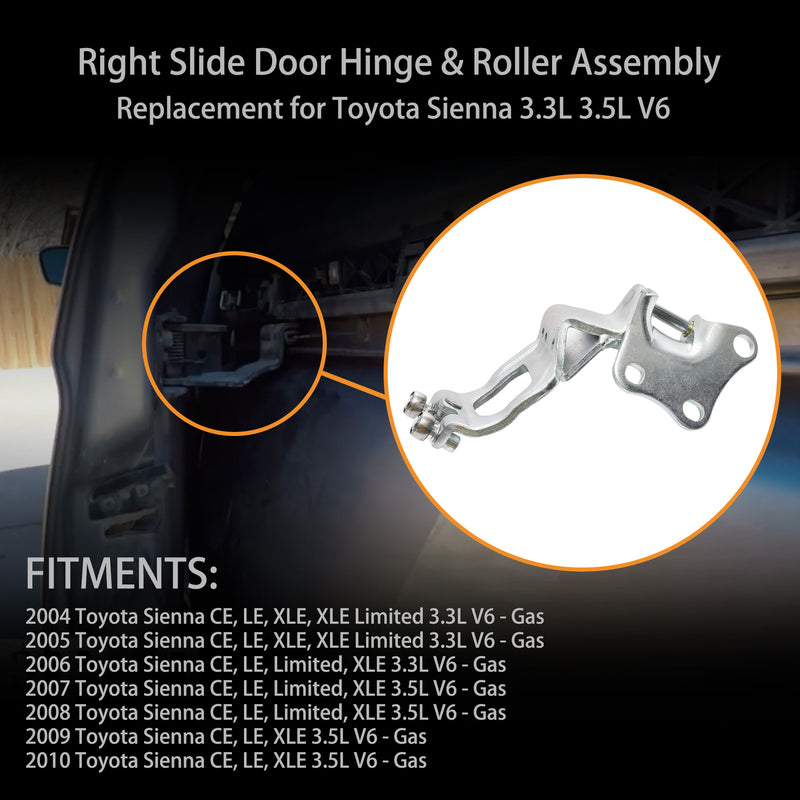 68380 08031 Right Center Sliding Door Hinge Roller for Toyota Sienna 2004 to 2010
