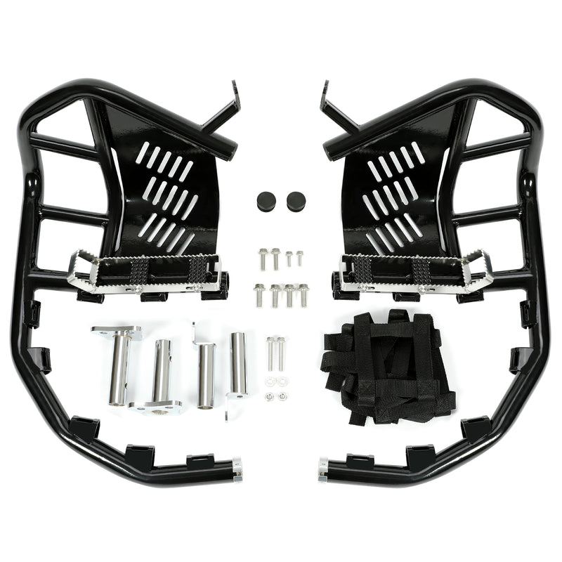 DURAFORCE For Kawasaki KFX700 KFX 700 Nerf Bars Pro Peg Heel Guards W/ Nets Side Step Bars