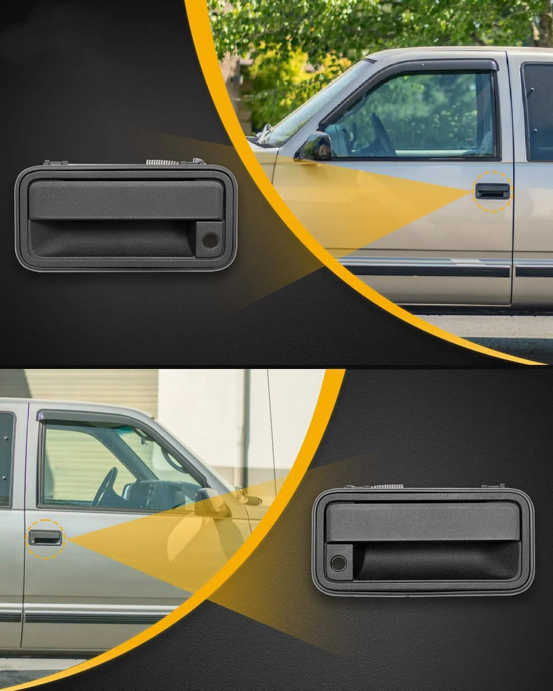 Metal Exterior Door Handle with Lock Cylinder Keys for Chevy GMC C1500 1988 2000