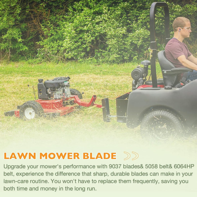 Lawn Mower Blade And Belt Set 20.5x2.25 122x47 For Swisher Finish Cut Mowers