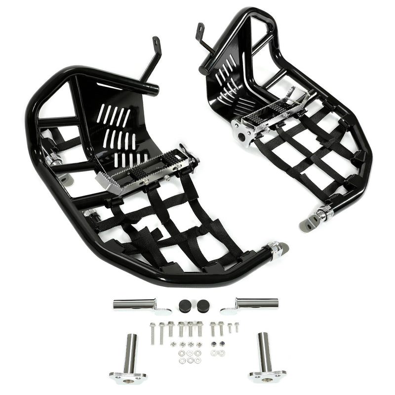 DURAFORCE For Kawasaki KFX700 KFX 700 Nerf Bars Pro Peg Heel Guards W/ Nets Side Step Bars