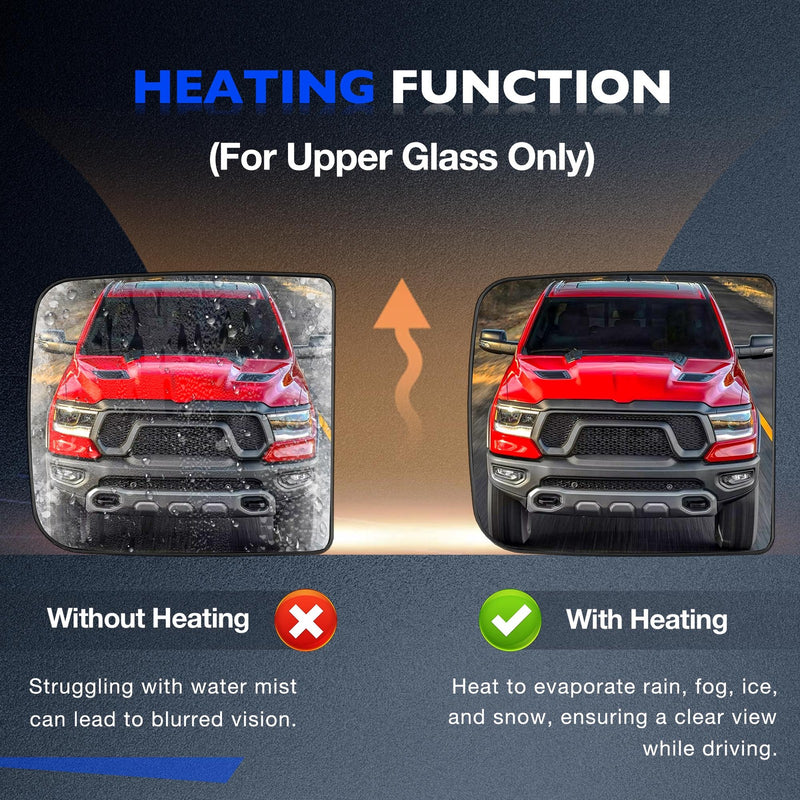 Passenger Right Upper Lower Side Mirror Glass Holder for RAM 1500 2010-2020